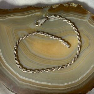 VINTAGE STERLING SILVER ITALIAN ROPE 7" BRACELET